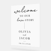 愛の物語へようこそモダン結婚 アクリルサイン (傾斜)