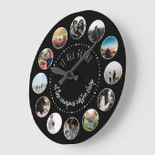 愛の物語を始めた場所フォトコラージュ ラージ壁時計 (傾斜)