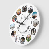 愛の物語を始めた場所フォトコラージュ ラージ壁時計 (傾斜)