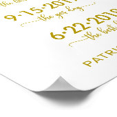 愛の物語スペシャルデートの金ゴールド結婚のサイン ポスター (角)