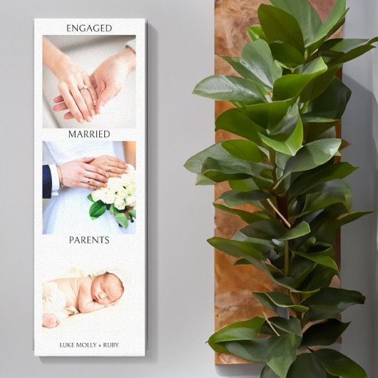 愛の物語婚約した親結婚した夫婦の写真 キャンバスプリント