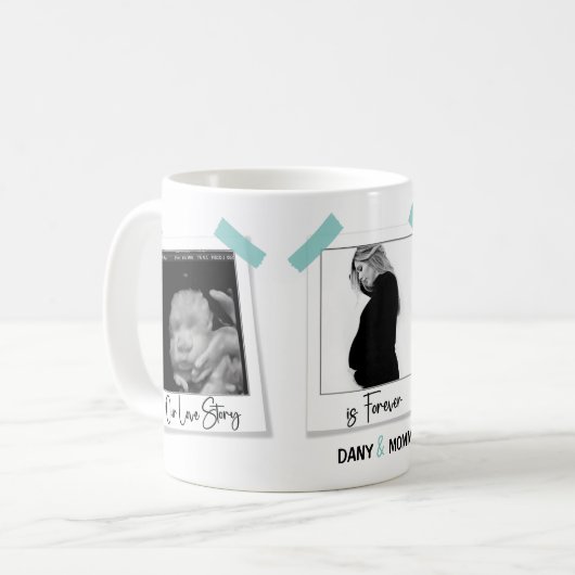 愛の物語 |ピンクママ写真接着ギフトマグ コーヒーマグカップ (正面左)