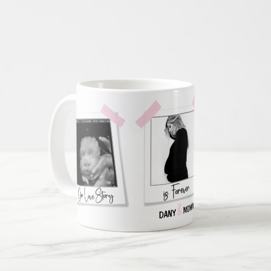 愛の物語 | Pink Mothers Dayフォトギフトマグ コーヒーマグカップ (正面左)