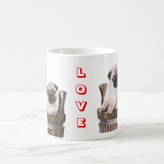 愛の犬の犬の木の木箱のバレルのコーヒー コーヒーマグカップ (中央)