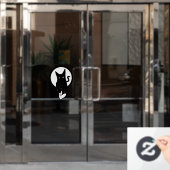 愛の猫の窓が愛の詩人アディラ・アコウに貼られる ウィンドウサイン (オフィスドア)