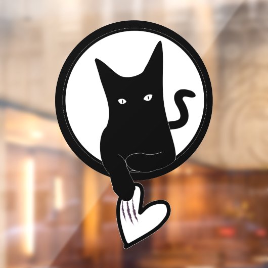 愛の猫の窓が愛の詩人アディラ・アコウに貼られる ウィンドウサイン (シート2)