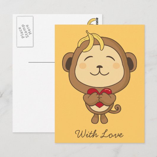 愛の猿 ポストカード (正面/裏面)