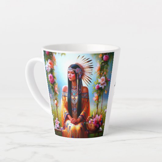 愛の甘い瞬間を吸い込む –  カフェラテマグ (左アングル)