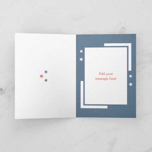 愛の甥のペンギンと灰色のクリスマス シーズンカード (内部)