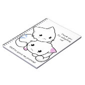 愛の男の子および女の子の子ネコのかわいいスケッチ ノートブック (左側)