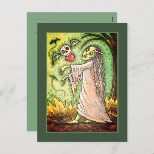 愛の病気の女の子ゾンビ後を追ーの彼女のハートは、ウィムシー シーズンポストカード (正面/裏面)