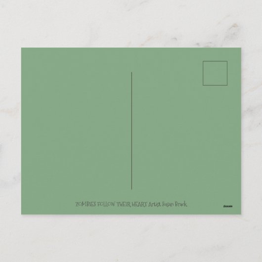 愛の病気の女の子ゾンビ後を追ーの彼女のハートは、ウィムシー シーズンポストカード (裏面)