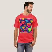 愛の発表：シックなハート Tシャツ (正面フル)