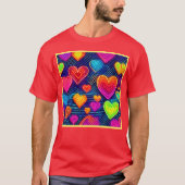 愛の発表：シックなハート Tシャツ (正面)