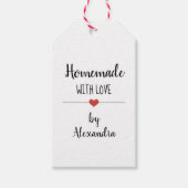 愛の白いスクリプト名ギフトラベルと自家製 ギフトタグ (正面)