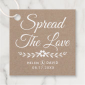 愛の白いタイポグラフィ素朴結婚の フェイバータグ (正面)