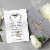 愛の白い白鳥の結婚式招待状カード 招待状