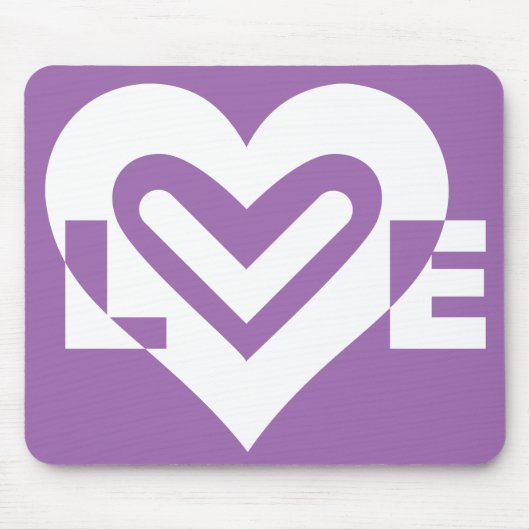 愛の白と紫 マウスパッド (正面)