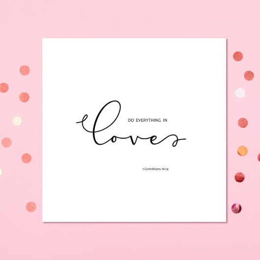 愛の白についての聖書の詩 スタンダードカクテルナプキン