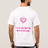 愛の白熱［赤熱］光を放つハート Tシャツ (裏面)
