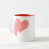愛の白鳥のかわいいイラストレーション ツートーンマグカップ (正面左)