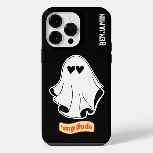 愛の目をしたオバケの'sup dude カスタマイズ可能 iPhoneケース (裏面)