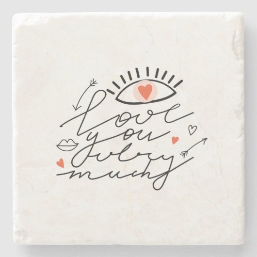 愛の目：ヴィンテージロマンチック美しい。 ストーンコースター (正面)