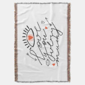 愛の目:ヴィンテージロマンチック美しい。 スローブランケット (正面縦)