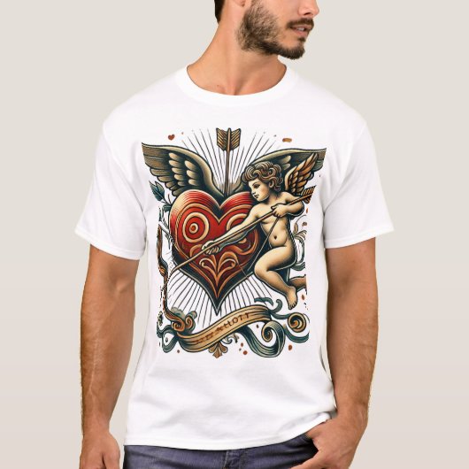 『愛の矢と時代を超越したタトゥーアート』 Tシャツ (正面)