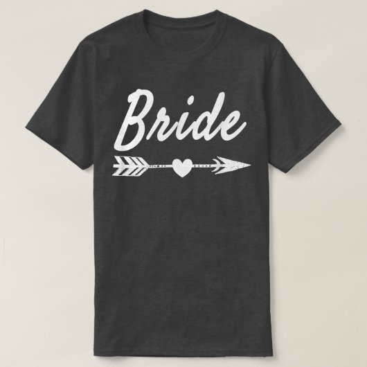 愛の矢の花嫁 ウェディングユーモアTシャツ Tシャツ (デザイン正面)