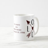愛の矢 結婚記念 プレゼント コーヒーマグカップ (正面右)