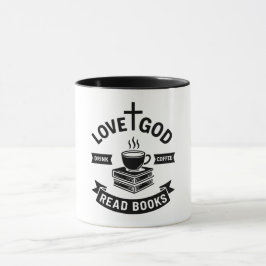 愛の神コーヒーの本を飲読む愛者クリスチャン マグカップ