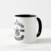 愛の神コーヒーの本を飲読む愛者クリスチャン マグカップ (正面右)