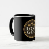 愛の神コーヒーを飲む読コーヒーブックスキリスト教芸術 マグカップ (正面左)