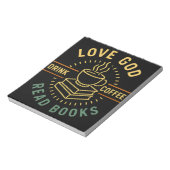 愛の神コーヒーを飲む読コーヒーブック愛好家ヴィンテージ ノートパッド (回転)