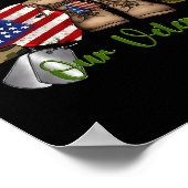 愛の私たちの退役軍人デー誇りを持った軍隊アメリカ国旗 ポスター (角)