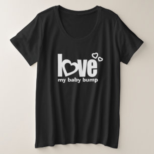 愛の私のベビーバンプホワイトアウト妊婦のティー プラスサイズTシャツ