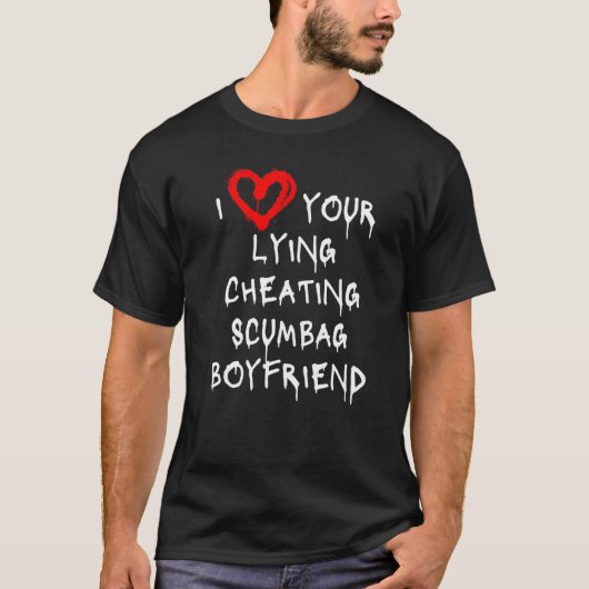 愛の私のボーイフレンドBf嘘の浮気の詐欺のBoyfri Tシャツ (正面)