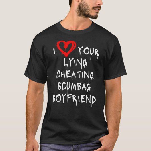 愛の私のボーイフレンドBf嘘の浮気の詐欺のBoyfri Tシャツ (正面)