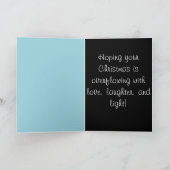 愛の笑いと軽いクリスマスグリーティングカード サンキューカード (内部)