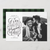 愛の笑い魔法の思い出ホリディフォトカード シーズンカード (正面/裏面)