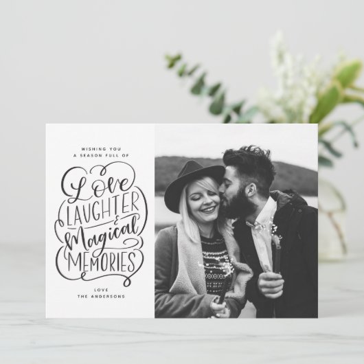 愛の笑い魔法の思い出ホリディフォトカード シーズンカード (スタンド正面)
