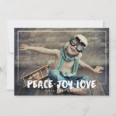 愛の筆致 ホリデー フォト カード (正面)