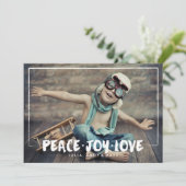 愛の筆致 ホリデー フォト カード (スタンド正面)