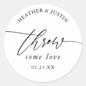 愛の紙吹雪結婚を与える ラウンドシール (正面)