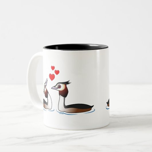 愛の素晴らしい頂点に達されたカイツブリ目 ツートーンマグカップ (正面左)