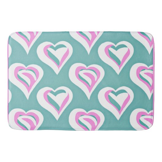 愛の素晴らしハートパターン バスマット (正面)