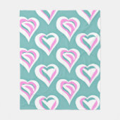 愛の素晴らしハートパターン フリースブランケット (正面)