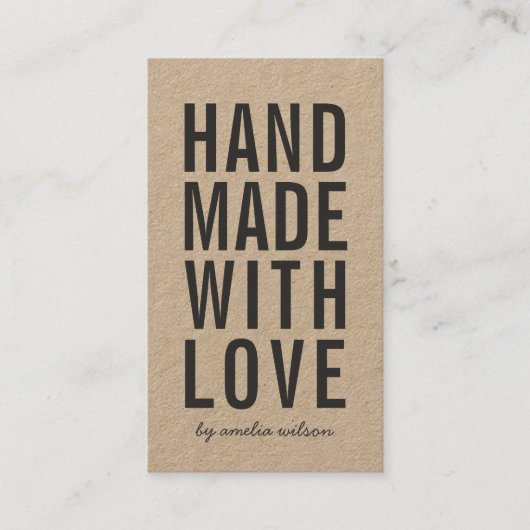 愛の素朴ソーシャルメディアで手作りクラフト 名刺 (正面)