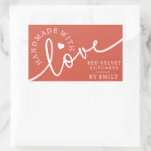 愛の素朴台本ハートグッズと自家製焼いた品 長方形シール (バッグ)